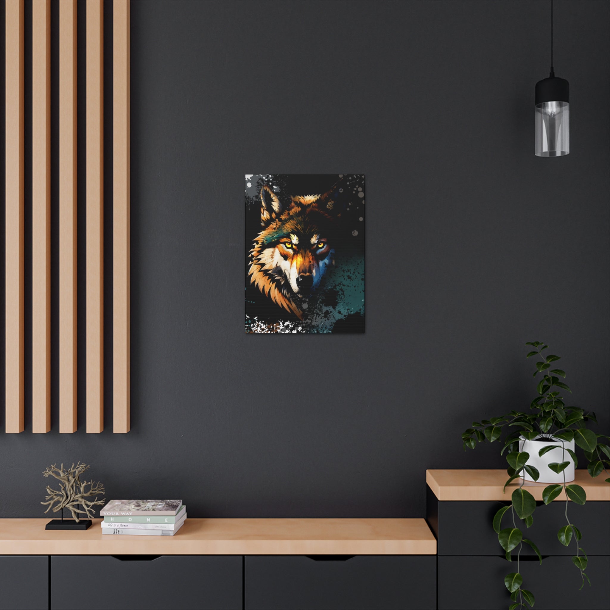 Drip Wolf Prowl Motif - Canvas