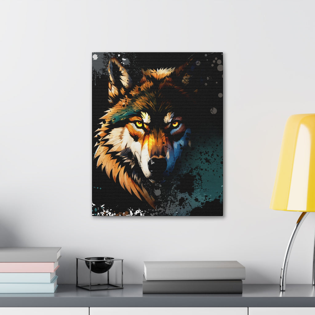 Drip Wolf Prowl Motif - Canvas