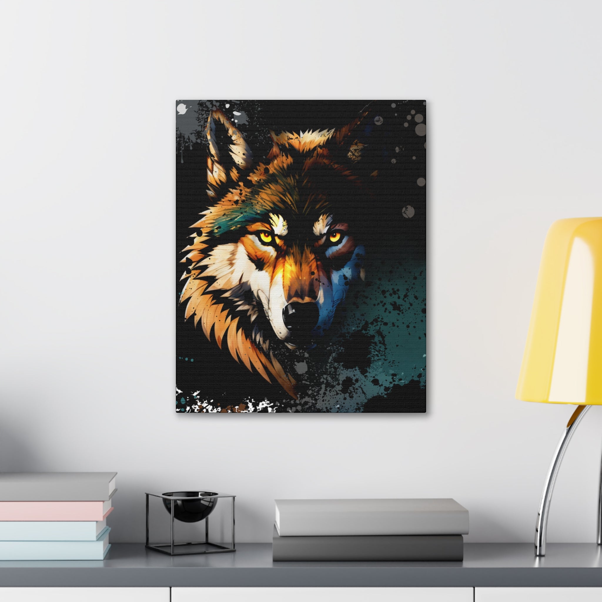 Drip Wolf Prowl Motif - Canvas