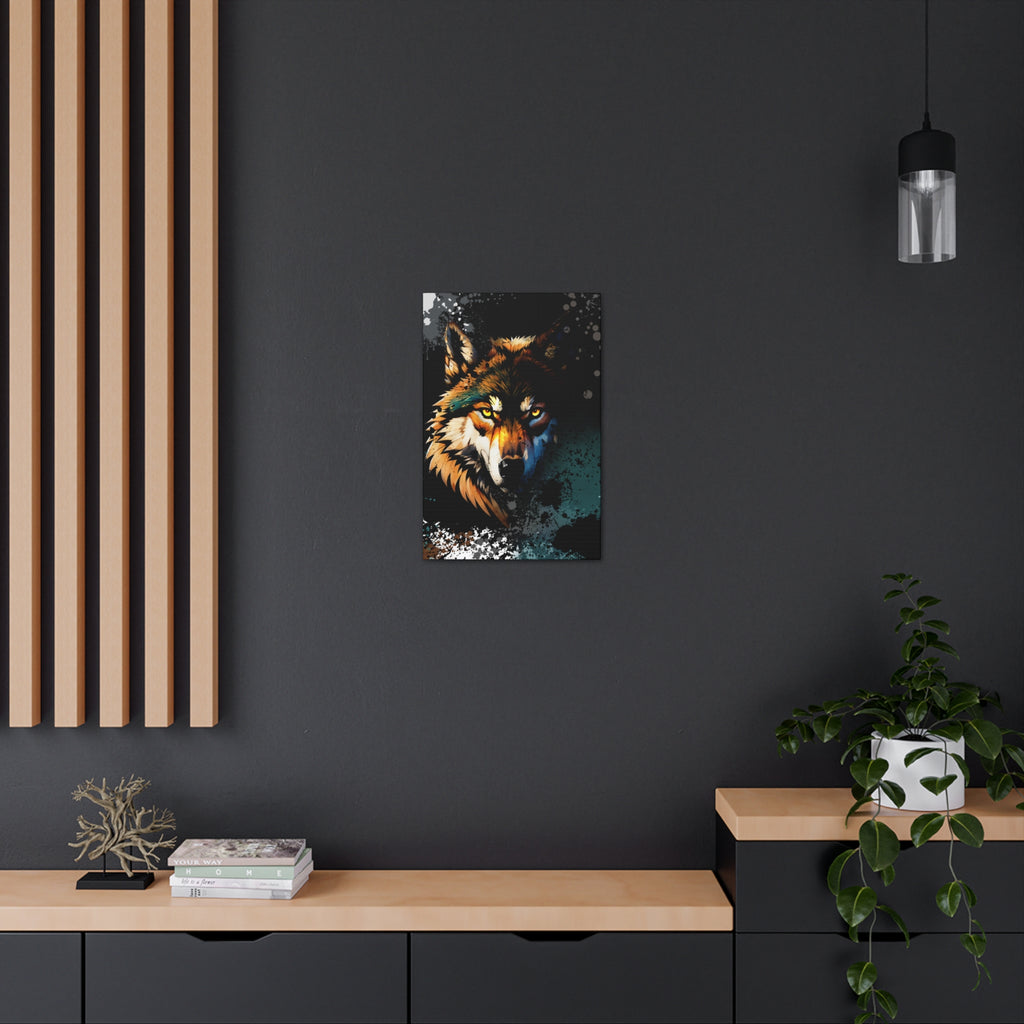 Drip Wolf Prowl Motif - Canvas