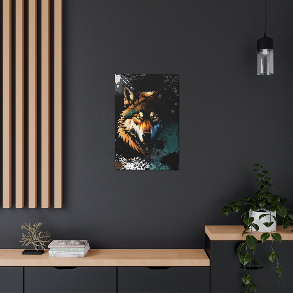 Drip Wolf Prowl Motif - Canvas