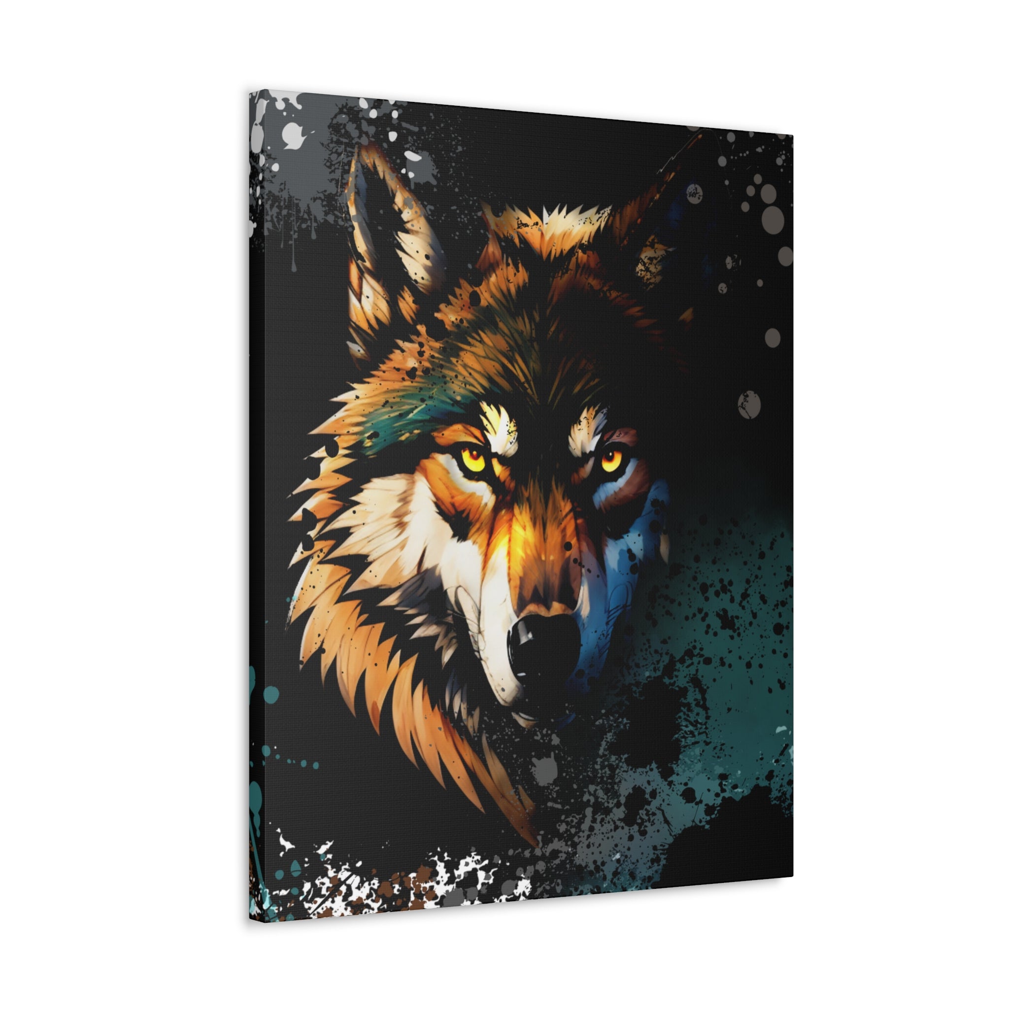 Drip Wolf Prowl Motif - Canvas