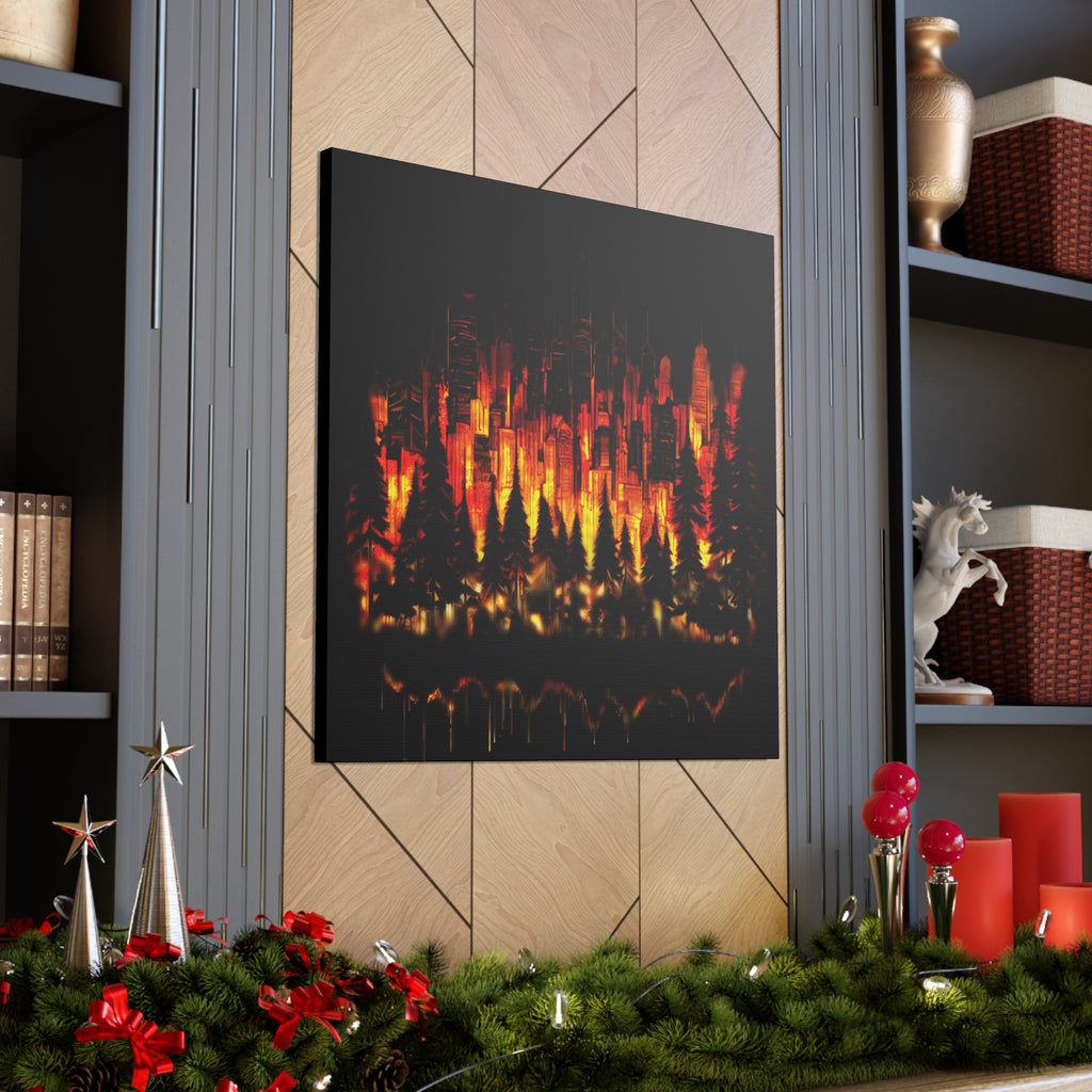 Night Light Life Landscape - Canvas