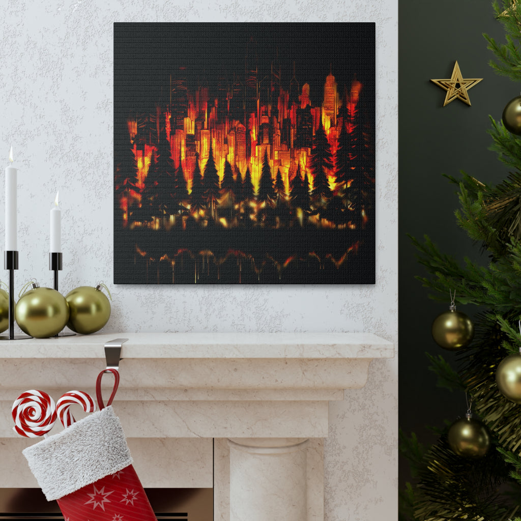 Night Light Life Landscape - Canvas
