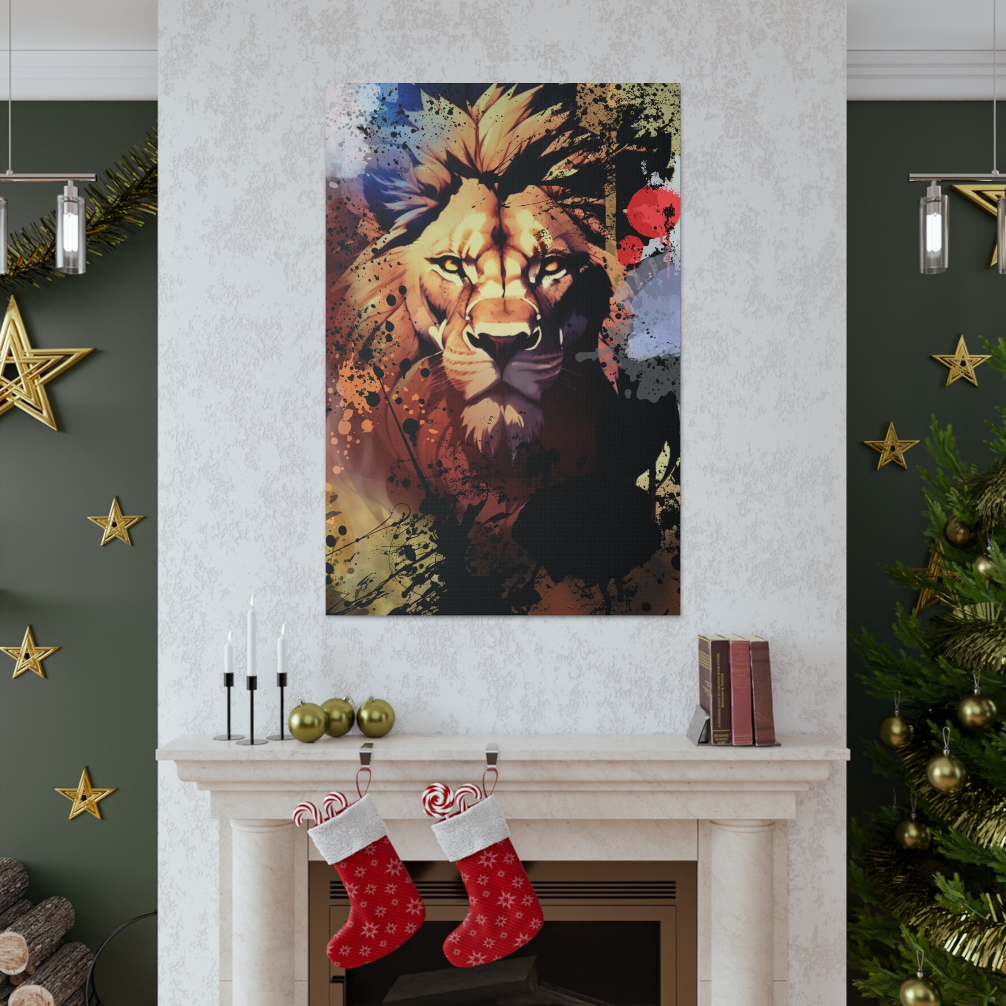 Drip Lion Inferno Motif - Canvas